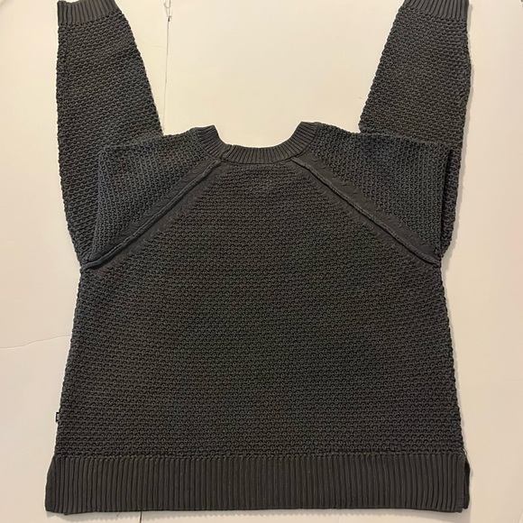 Gap Womens Gray Sweater Sz Lg Textured Reverse Stockinette Raglan Sleeves Ribbed - Picture 6 of 16